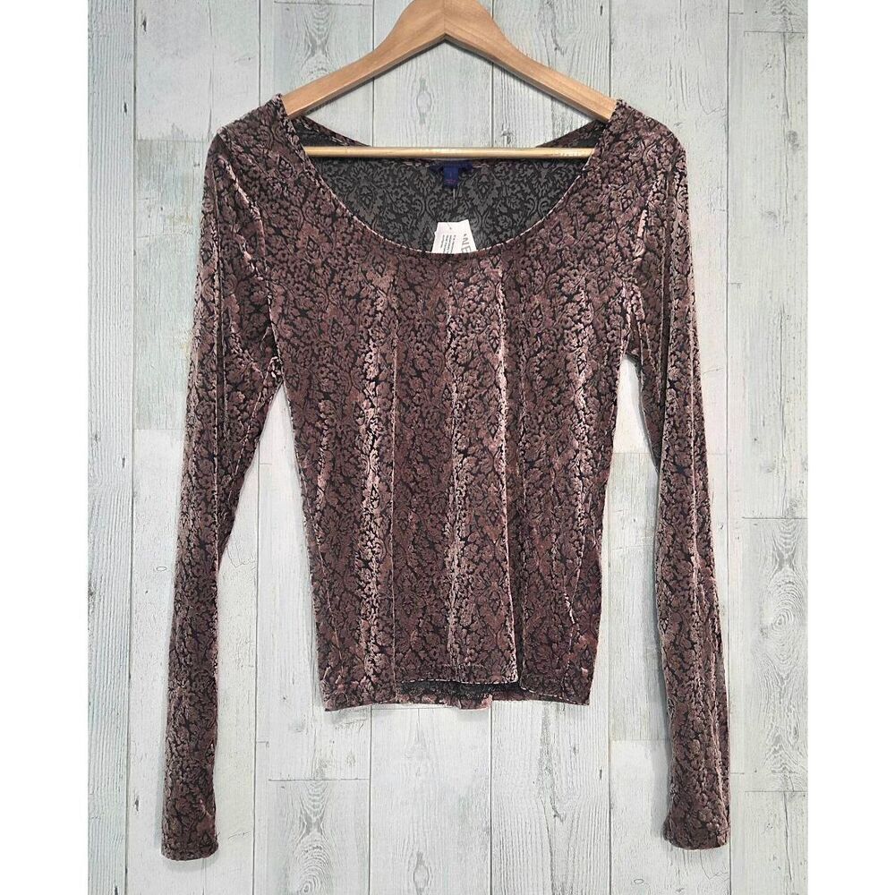 Aeropostale Whimsigoth Dark Academia Burnout Velvet Top Sz. L Jr NWT